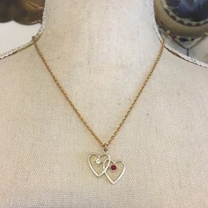 Vintage gold heart pendant on chain necklace